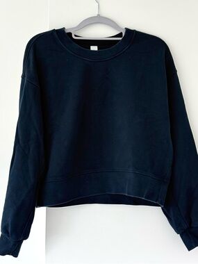 Lululemon Navy Perfectly Oversized Cropped Crewneck Sweatshirt